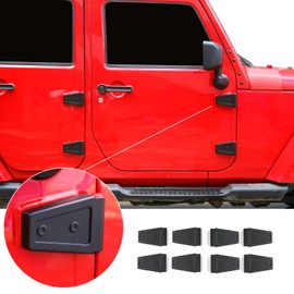 JeCar - Cubiertas para bisagras de puerta ABS para Jeep Wrangler JK JKU 2007-2018, color negro