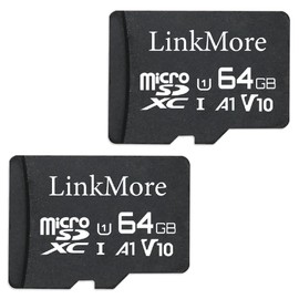 LinkMore 64GB XV11 Micro SD Card (2pack), A1, UHS-I, U1, V10, Class 10 Compatible, Read Speed Up to 95 MB/s, SD Adapter Included