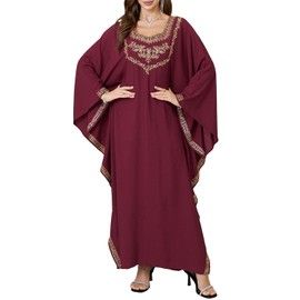 Orshoy Womens Kaftan Full Length Swimwear Cover Up Maxi Beach Dress Bohemian Caftan Kimono Tunic Nightwear Summer