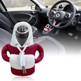 SXCCNW Car Gear Knob Cover, Gear Knob Cover, Gear Knob Cover, Gear Knob, Hoodie Cover, Car Shifter Hoodie for Car Gear Lever Decoration, 15 x 13 cm, Red / White
