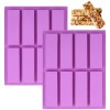 Sinirttou Silicone Granola Bar Mold 8 Cavities Rectangular Purple 2
