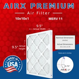 AIRX FILTERS WICKED CLEAN AIR. 10x10x1 Air Filter MERV 11 Electrostatic Pleated Air Conditioner Filter 6 Pack HVAC AC Furnace Filters