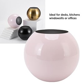 Haofy Jarrón Redondo de Estilo nórdico Moderno de Acero Inoxidable, florero pequeño, Adorno para Sala de Estar, Mesa de Oficina, decoración de habitación, Superficie Brillante Rosa