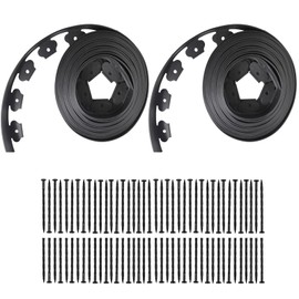 Landscape Edging,80FT Plastic No Dig Garden Edging with 80 Stakes,2 Inch Tall Lawn Edging for Lawn,Yard,Flower Gardens Border