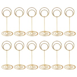 WANGCL 12 Pack Mini Place Card Holders Table Number Holder Wedding Table Name Card Holder Clips Picture Memo Note Photo Stand（Gold）