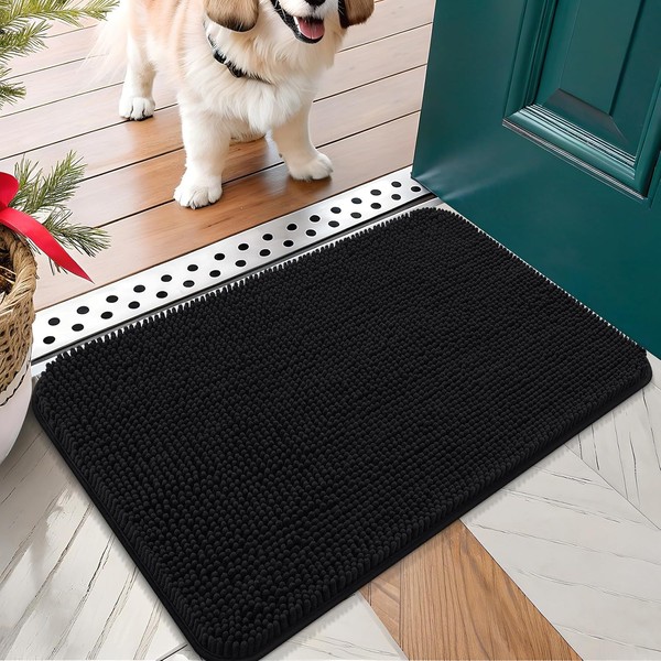 OLANLY Indoor Door Mat, 24"x16" Non-Slip Absorbent, Mud Mat for