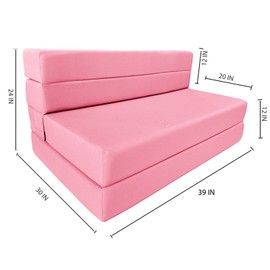Danfuton Lounger Folding Foam Mattress, Portable Flip Chair Mattress 6 x 39 x 80 Pink