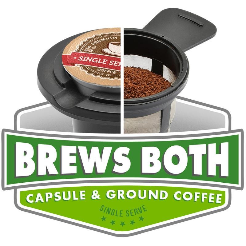 TRU Single Serve Dual Brew Coffee Maker by Select Brands,