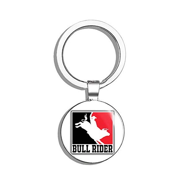 HJ Media Bull Rider PBR Rodeo Metal Steel Keychain Ring