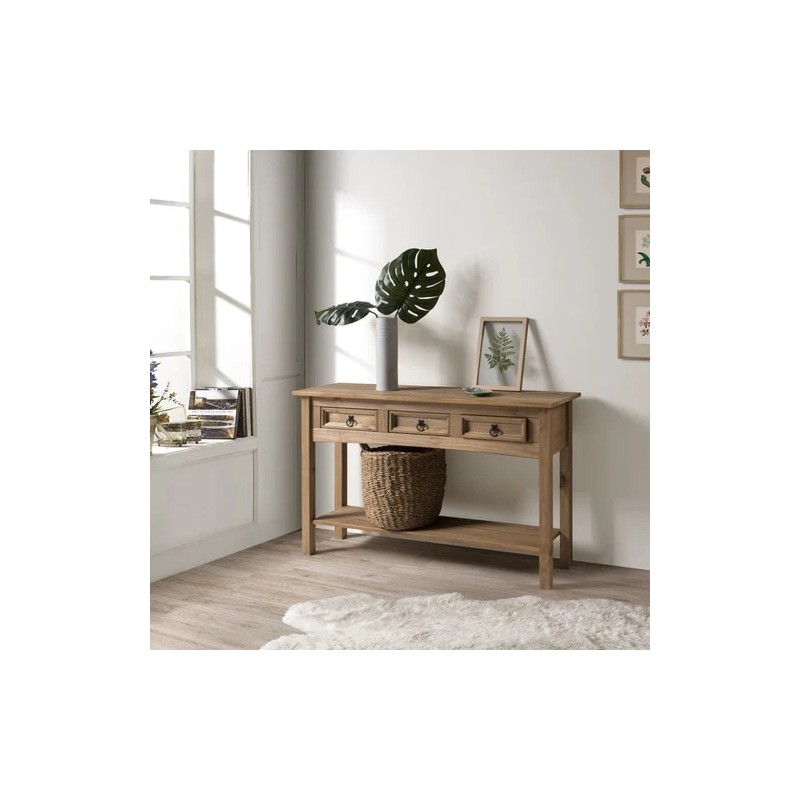 Bridge Brazil Wood Hall Table Console 3 Drawers Corona |