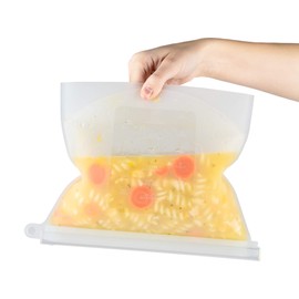 Silicone Slide n' Save Bags by Modfamily - (1.5 Liter) Reusable Eco Friendly & BPA Free - Airtight & Leak Proof (2 Pack)