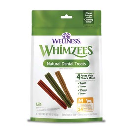 Whimzees Wellness Stix Dog Dental Treats, Medium Size Stick, (14 Count)