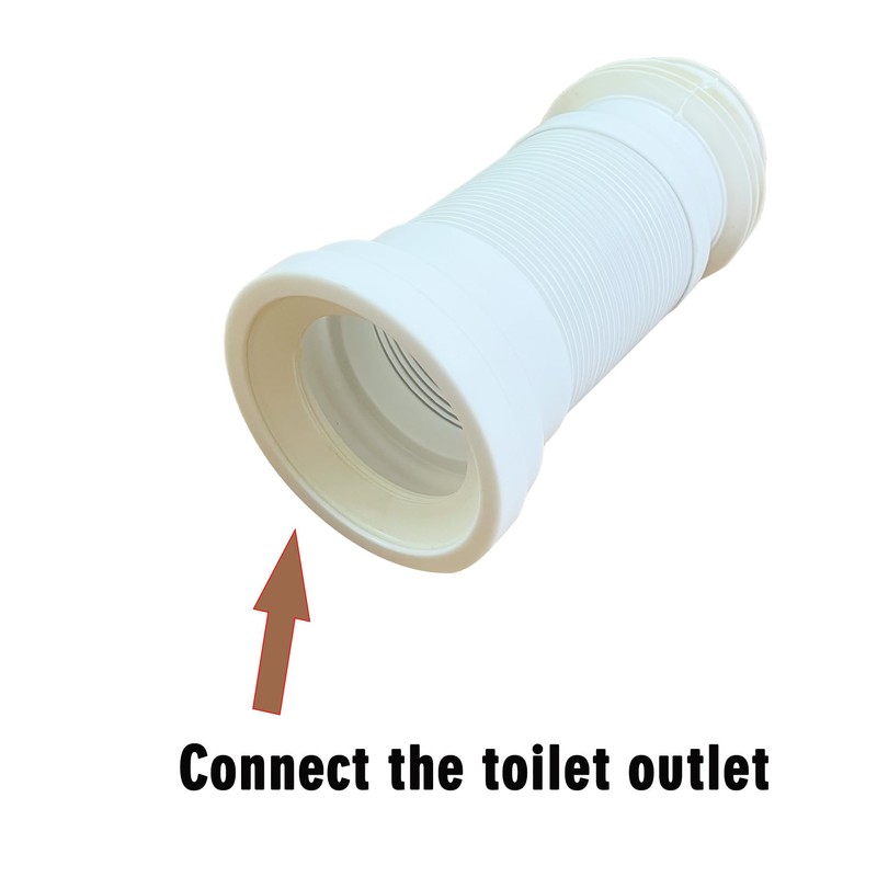 WinZo Toilet Flexible Extension Pipe Connector Parts For Rear Outlet