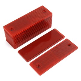 sourcing map Red Plastic Car Van Stick-on Safety Reflector Side Marker Reflective Panel 12PCS