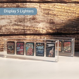 Clear Lighter Case, Acrylic Lighter Display Case Desktop, Suitable for Displaying Five Lighters, Perfect Men's Gift for Dad, Husband, Him