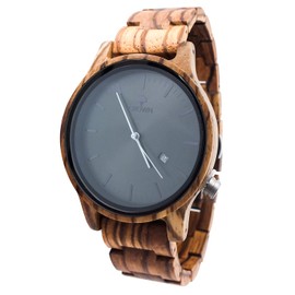 SAFE Wooden Watch Men's Wooden Wrist Watches | Zandel Wood Ideal for Allergy Sufferers | Japanese Quartz Movement Swiss Crown, 396, Bracelet