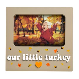Reece Studio Our Little Turkey 3D Frame, Newborn Keepsake Photo Frame, Baby Holiday Picture Frame