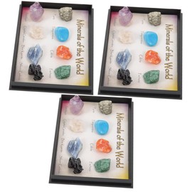 Gatuida 3sets Natural Specimen for Education Irregular Rough Rock Collection for Decor Unique Decorative Figurines for Geology Teaching