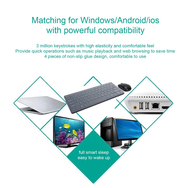 K03 Wireless Key Mouse Set 2.4G Mini and Comfortable Wireless