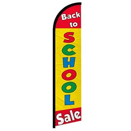 Back to School Sale Windless Banner Advertising Flag - Perfect for Retailers, Businesses, Stores, Shops
