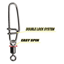 Gamakatsu Hyper S-Snap with H-Swivel - 4 Fishing Swivels with Hooks for Spin Fishing, Pike Swivels for Spin Fishing, Snaps, Size/Load Capacity: Size 4 / 63 kg