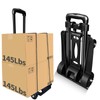 Folding Hand Truck- 290 Lbs Trolley Utility Cart, Portable 4-Wheels