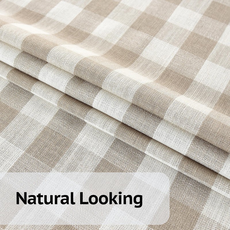 Yofori Heavy Duty Cotton Linen Tablecloth for Rectangular Tables Checkered