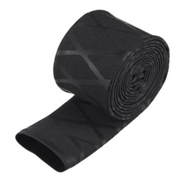 sourcing map Heat Shrink Wrap Tubing for Fishing Rod Grips Handle, 30mm Dia 50mm Flat 5ft 1.7:1 Ratio, Black