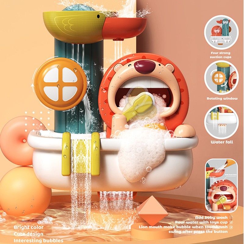 Bath Toy Shower Bubble Lion Suction Cup Summer Bathroom Playing