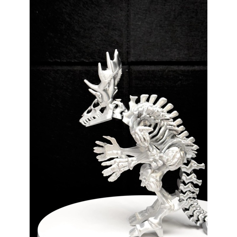 Fully Articulated Skeletonized Wendigo Figure | Posable Chrome Handmade Horror