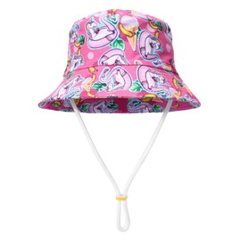 JUPSK Kid's Sun Hat, Children's Bucket Hat Unicorn Summer Hat Beach Courtyard Play Hat UV Protection Hat Soft Portable Foldable Cap Multicoloured