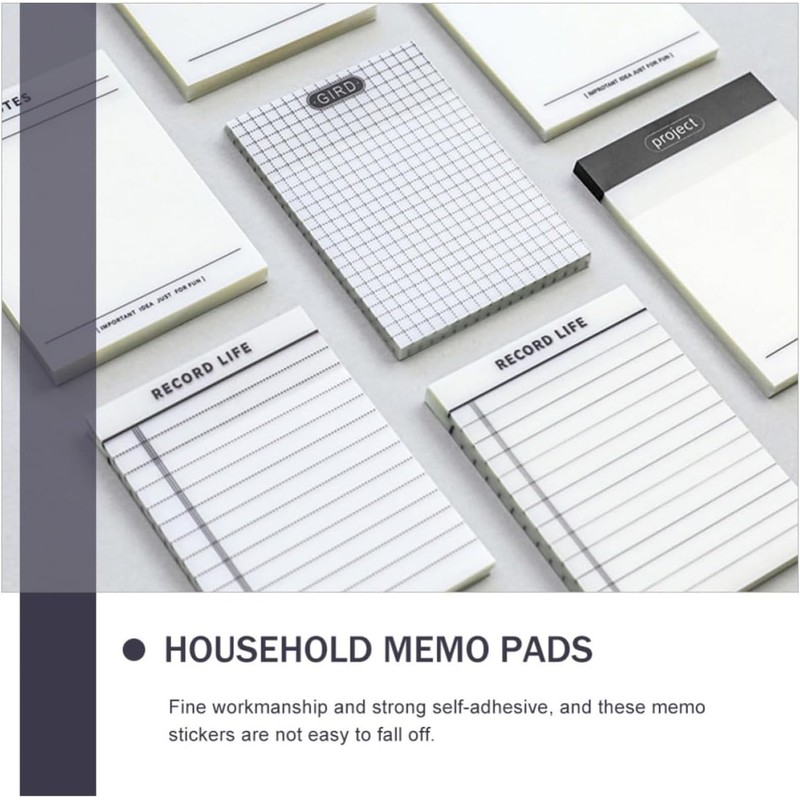 HEMOTON Bloc de Notas Transparentes Autoadhesivas Diseño Simple, 8 Libros