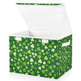 xigua St. Patrick's Day Storage Bins with Lids and Carrying Handle,Foldable Storage Boxes Organizer Containers Baskets Cube with Cover for Home Bedroom Closet Office Nursery