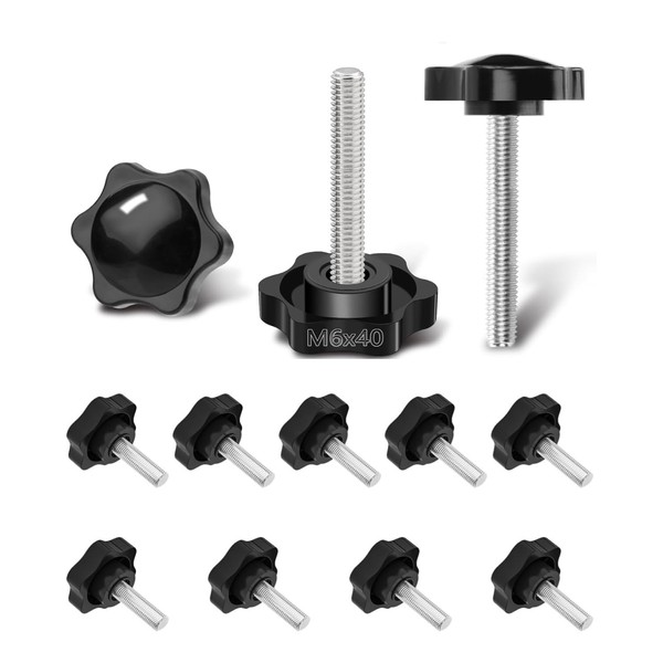 BPTRKOM Pack of 10 Thumb Screws - M6 x 40
