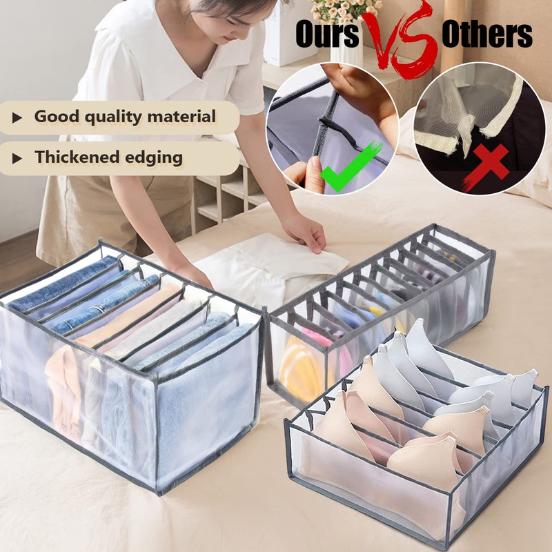 TIGARI Wardrobe Clothes Organizer, Small Underwear Organizer, Drawers Organizer for