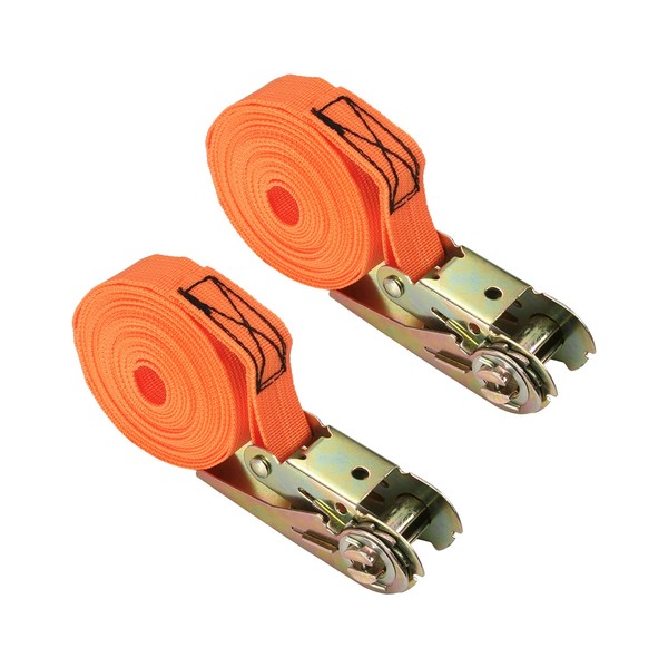 MroMax 0.98" Width x 14.76ft Length Ratchet Lashing Straps Polypropylene