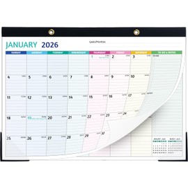 2026-2027 Desk Calendar – 18 Monthly Desk Calendar 2026-2027, JAN 2026 - JUN 2027 Large, 17’’ x 12’’, 2026 Desk/Wall Calendar with To-do Lists, Desk Pad, Ruled Blocks, Corner Protectors