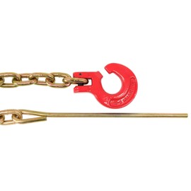 Mytee Products Winch Choker Chain 3/8" x 10' & Choker Hook w/Steel Probe Stake 14" Long Grade G70 Load Limit # 6,600 Lbs | Log Forestry Logging Choker Chain