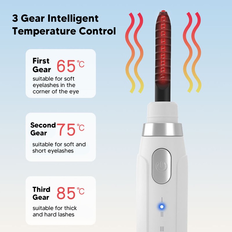 Heated Eyelash Curler USB Rechargeable 3 Heating Modes Long Lasting