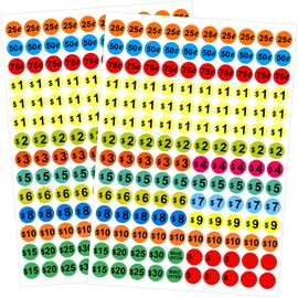 Removable Garage Sale Price Stickers, 1400 PCS 3/4 Inch Price Stickers for Yard Sales, Flea Markets, County Fairs & Retail Use, Pricemarker Labels, Colours Round Price Tags