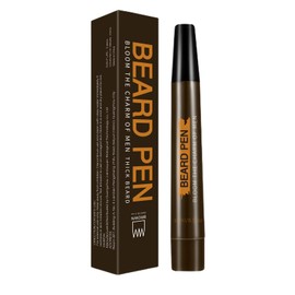 Beard Pencil Filler,Brown Tattoo Eyebrow Pen with Fork Tip,Waterproof, Long Lasting, Natural Looking,Hair and Beard Filler for Define & Sharpen Hair, Beard & Eyebrow