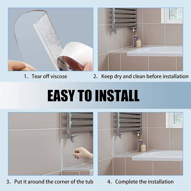 Lrtzizy 2PCS Clear Acrylic Corner Splash Guards Shower Bathtub Splash