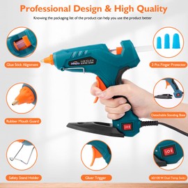 Dweyka Hei?klebepistole, Klebepistole Set mit Zweileistung 60/100W, mit 11mm Klebesticks und Eine abnehmbare Basishalterung & 3 Silikon Fingerhlses fr DIY Kunst Industriell Reparieren Festival Dekorieren