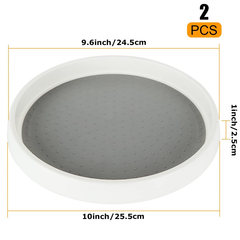 LOLYSIC 2 Pcs Lazy Susan Turntable, 25cm / 9.8" Rotating