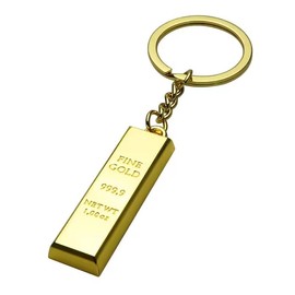4Trails Gold Plated Imitation Bar Bullion Keychain, Metal Key Chains, Gift for Women and Men keyring rich money