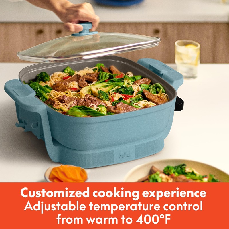 bella Make & Take Electric Skillet, Fits-anywhere™ kitchenware, EverGood™ Ceramic