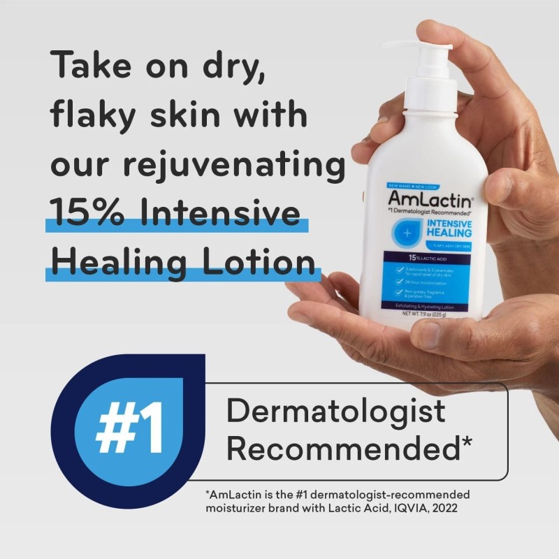 AmLactin Intensive Healing Body Lotion 15% Lactic Acid Moisturizer 7.9
