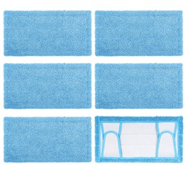 Reusable Mop Pad for Swiffer Sweeper Mop, 12.5'' Microfiber Mop Pad Refill Washable for Hard Floor Baseboard Cleaning, Wet/Dry Cleaning Pad, 6 Pack