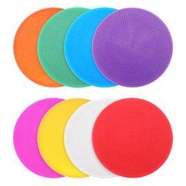 8 Pcs Floor Dots for Classroom 4 Inch Poly Spot Markers Flat Non Slip Spot Marker Dance Dot for Gym Sports Soccer Basketball Agility Training Field Marking Equipment Round Multiple Color Rubber