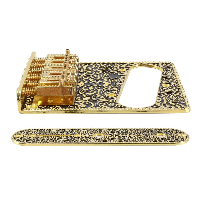 Gurtt Gold Carved Roller Telecaster Bridge – 6 String Saddle